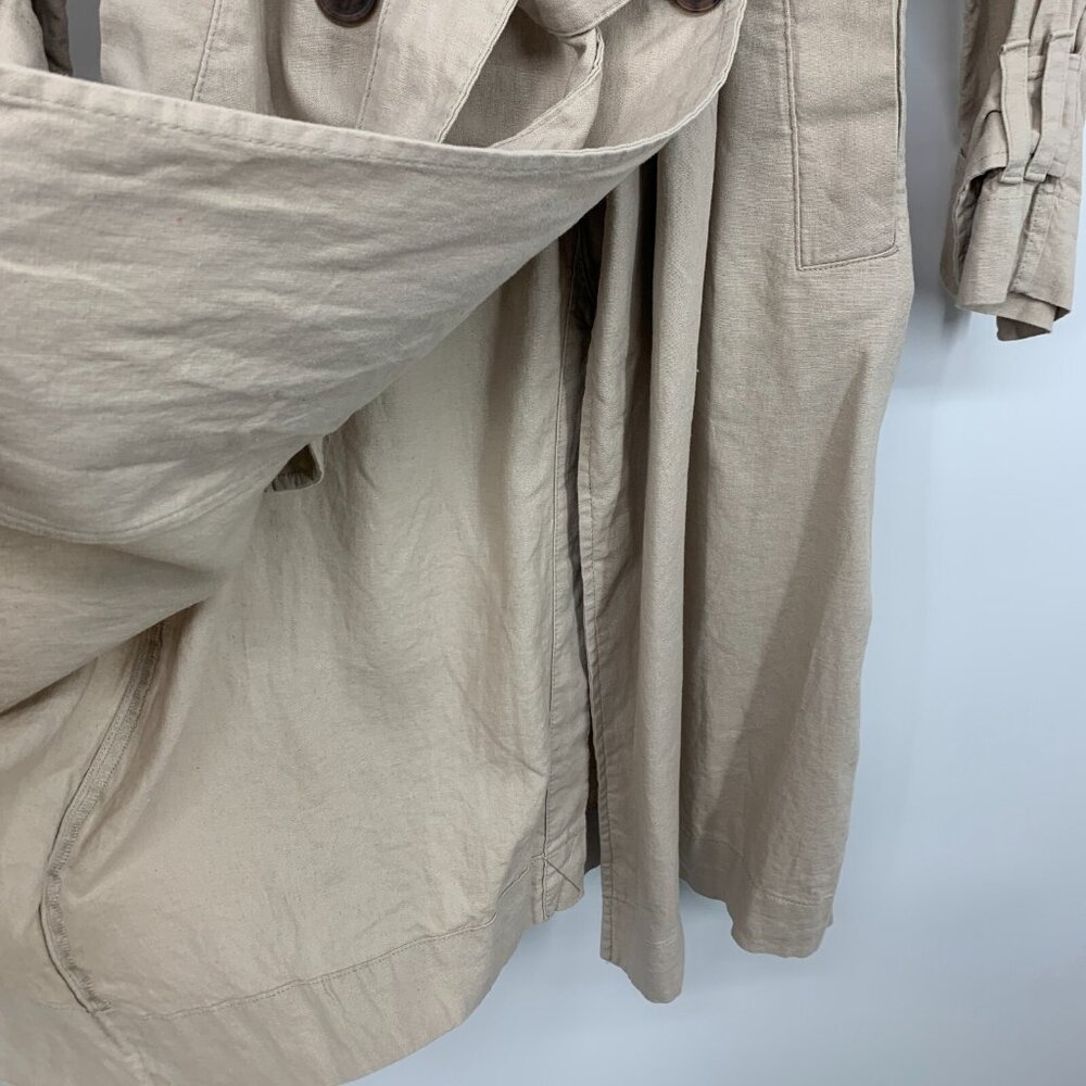 A New Day Trench Coat Linen Blend Double Breasted Jacket NWT - Picture 7 of 11